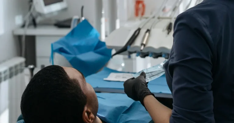 man having an oral screening